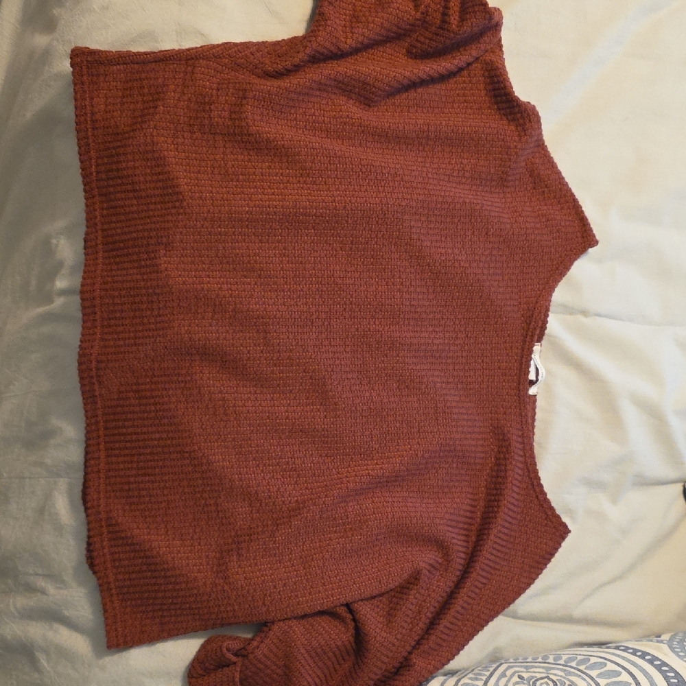 Caution To The Wind Rust Knit Sweater